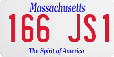 MA license plate 166JS1