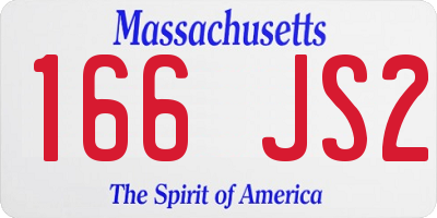 MA license plate 166JS2