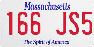 MA license plate 166JS5