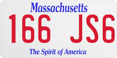 MA license plate 166JS6