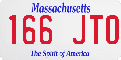 MA license plate 166JT0
