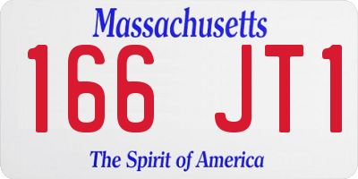 MA license plate 166JT1