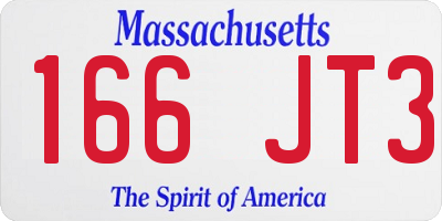 MA license plate 166JT3