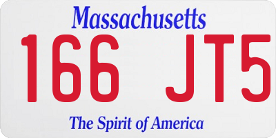 MA license plate 166JT5