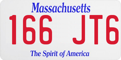 MA license plate 166JT6