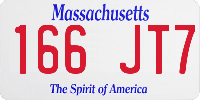 MA license plate 166JT7