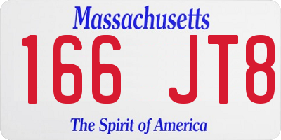 MA license plate 166JT8