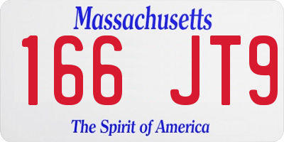 MA license plate 166JT9