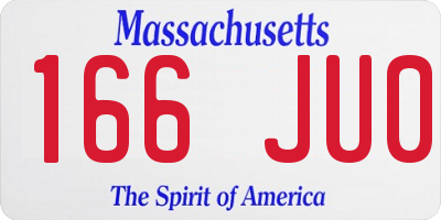 MA license plate 166JU0