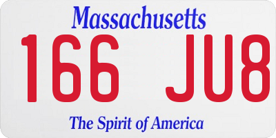 MA license plate 166JU8