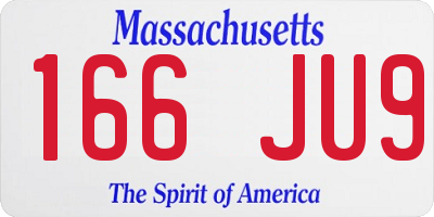 MA license plate 166JU9
