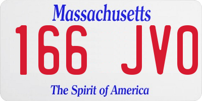 MA license plate 166JV0