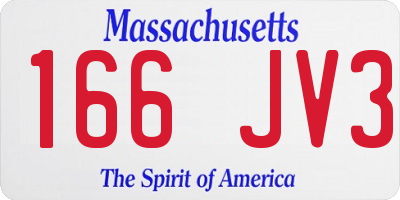 MA license plate 166JV3