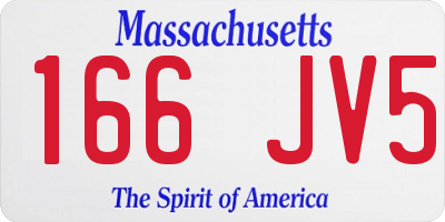MA license plate 166JV5
