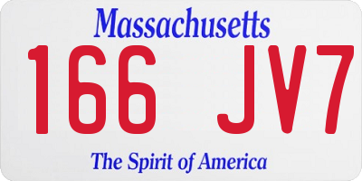 MA license plate 166JV7