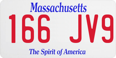 MA license plate 166JV9