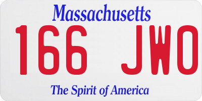 MA license plate 166JW0