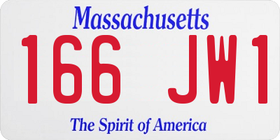 MA license plate 166JW1
