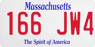 MA license plate 166JW4