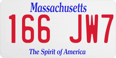MA license plate 166JW7
