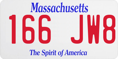 MA license plate 166JW8