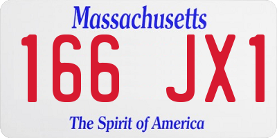 MA license plate 166JX1