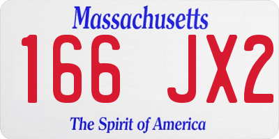 MA license plate 166JX2