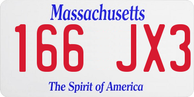 MA license plate 166JX3