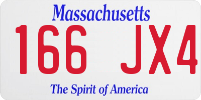 MA license plate 166JX4