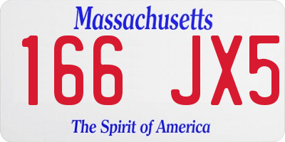 MA license plate 166JX5