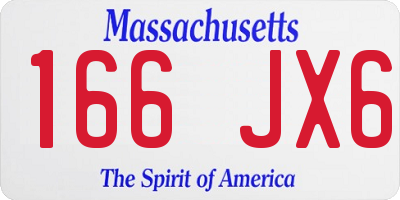 MA license plate 166JX6