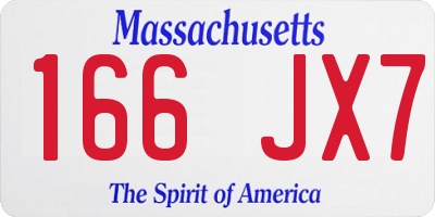 MA license plate 166JX7