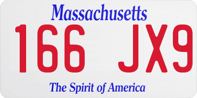 MA license plate 166JX9