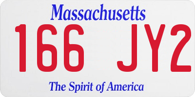 MA license plate 166JY2