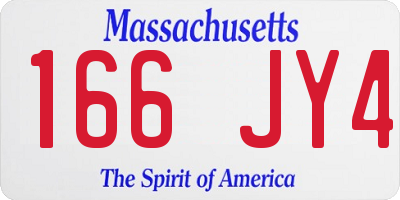 MA license plate 166JY4