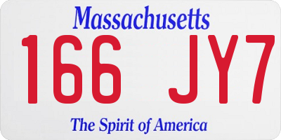 MA license plate 166JY7