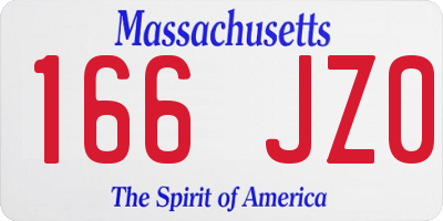MA license plate 166JZ0