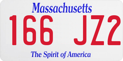 MA license plate 166JZ2