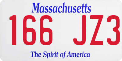 MA license plate 166JZ3