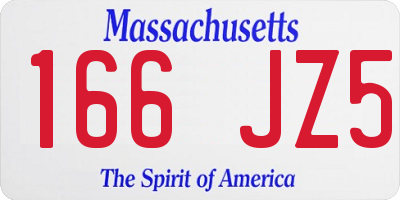 MA license plate 166JZ5