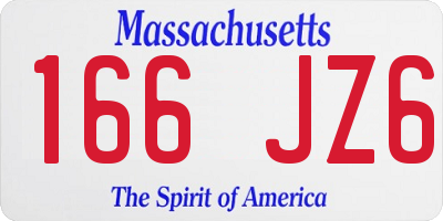 MA license plate 166JZ6