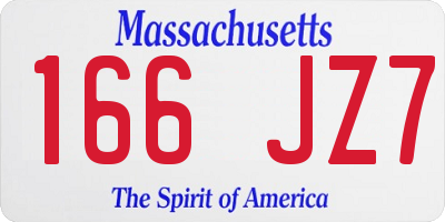 MA license plate 166JZ7
