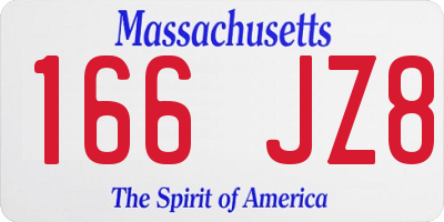 MA license plate 166JZ8