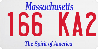 MA license plate 166KA2