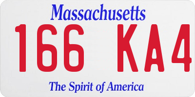 MA license plate 166KA4