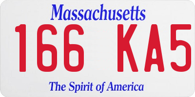 MA license plate 166KA5