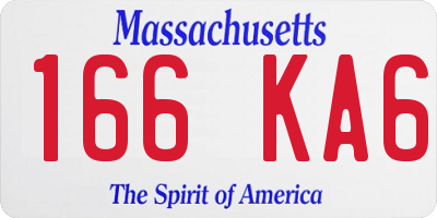 MA license plate 166KA6