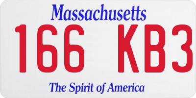 MA license plate 166KB3