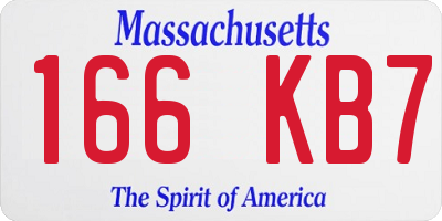 MA license plate 166KB7