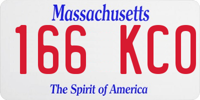 MA license plate 166KC0